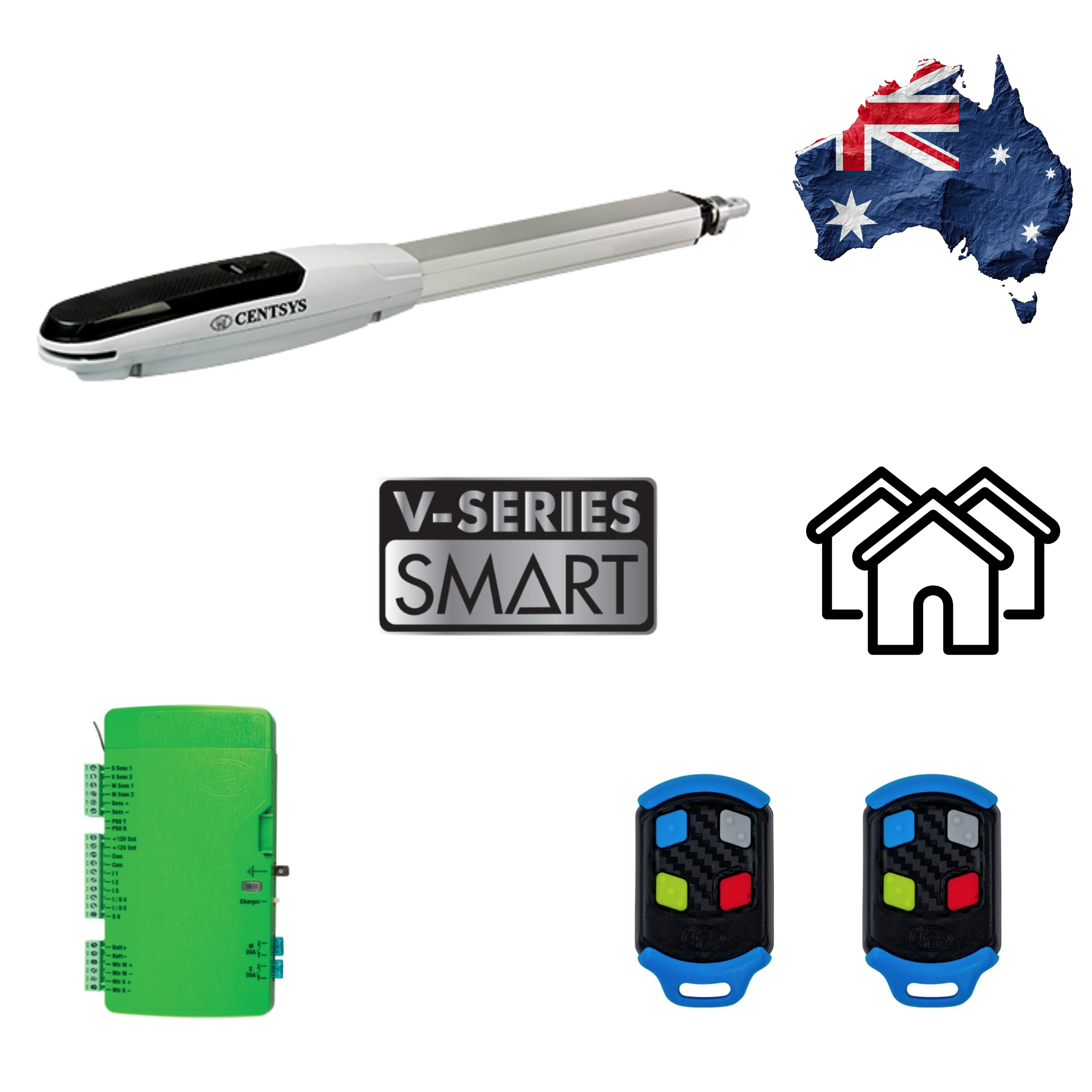 Centsys V-Series Smart 500 Swing Gate Motor Kit - Single - Powered Gates Australia