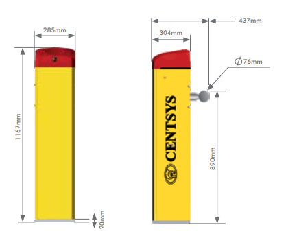 Centsys SECTOR II 3m Boom Gate Barrier - Powered Gates Australia