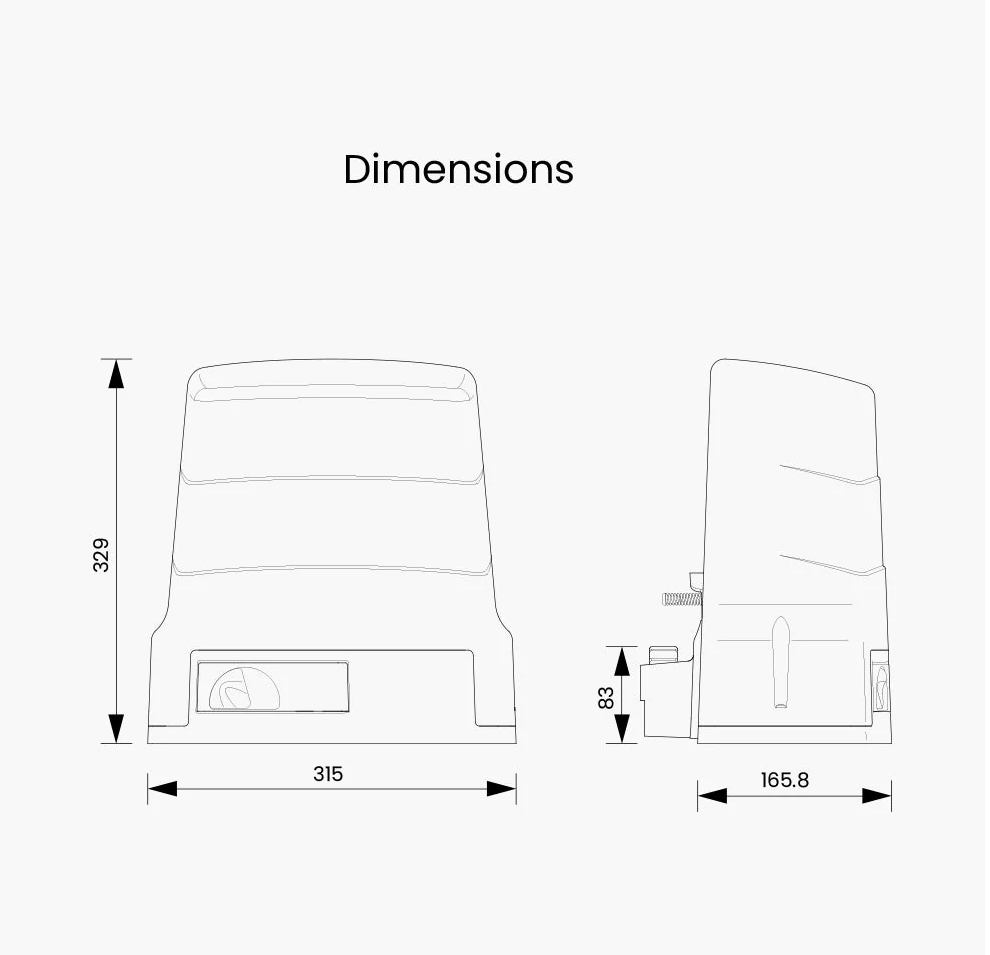 Roger Technology Sliding Gate Motor - Medio 600kg