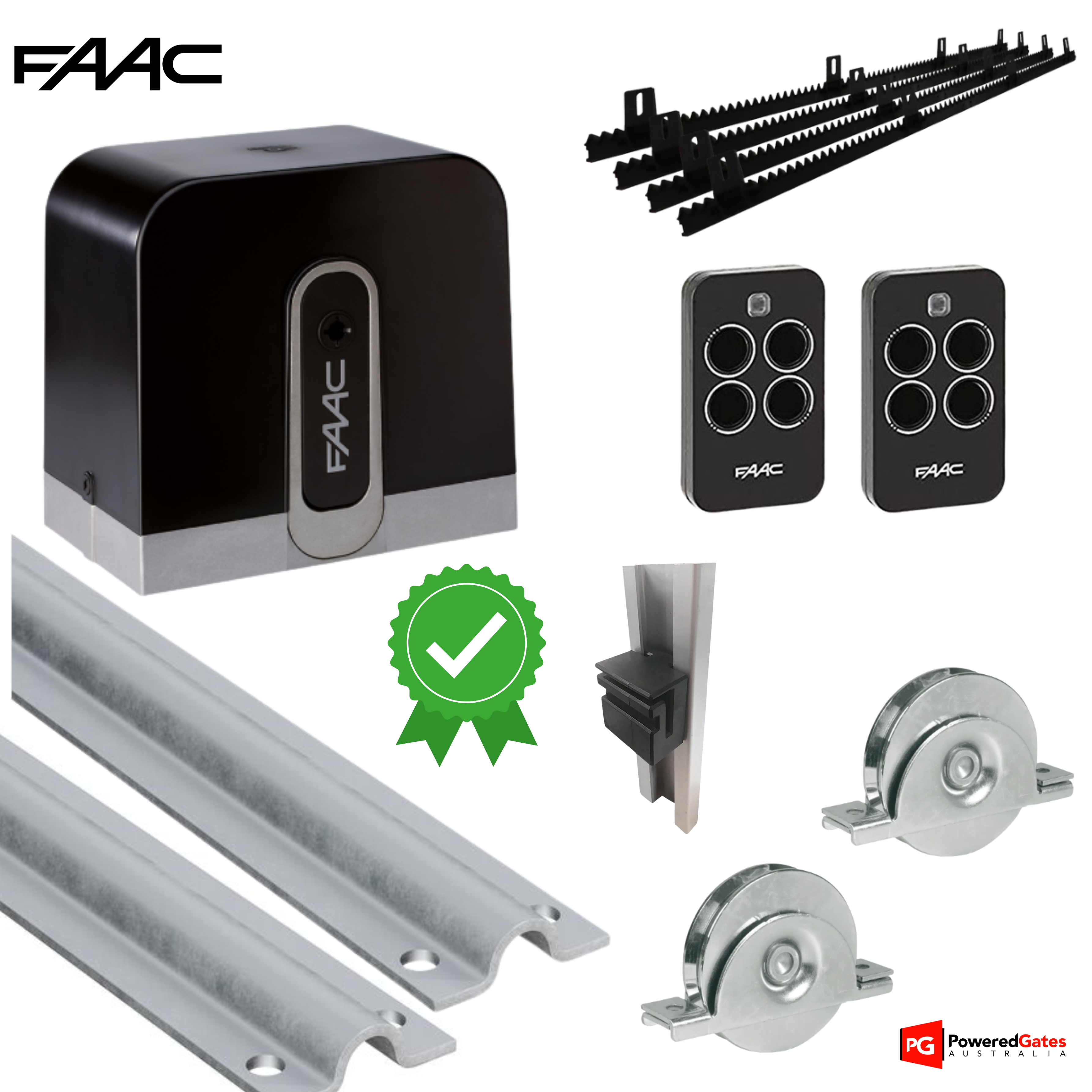 FAAC C720 Sliding Gate Motor + Hardware Bundle
