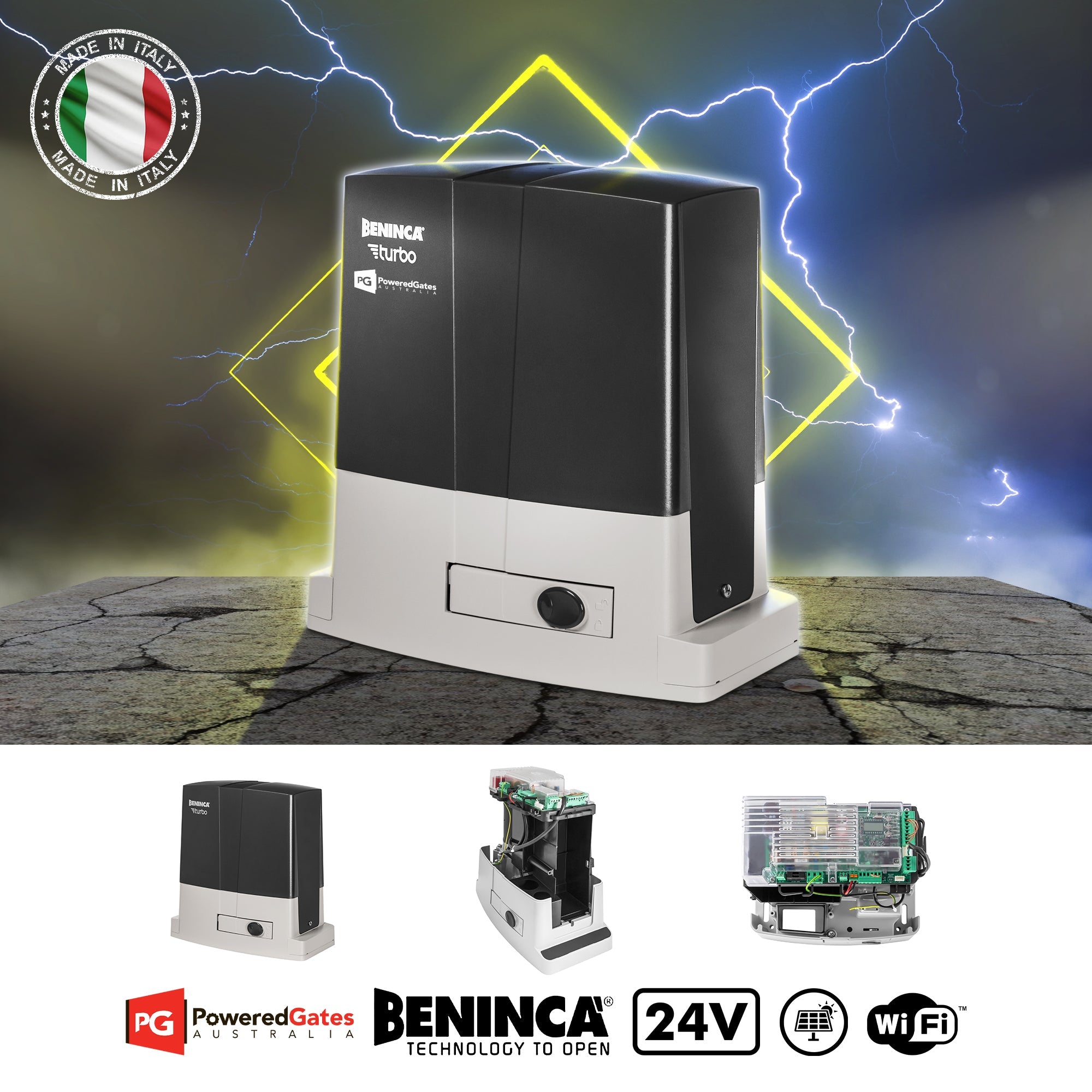 Beninca Bull Turbo Sliding Gate Motor - 1200kg - Industrial - Powered Gates Australia