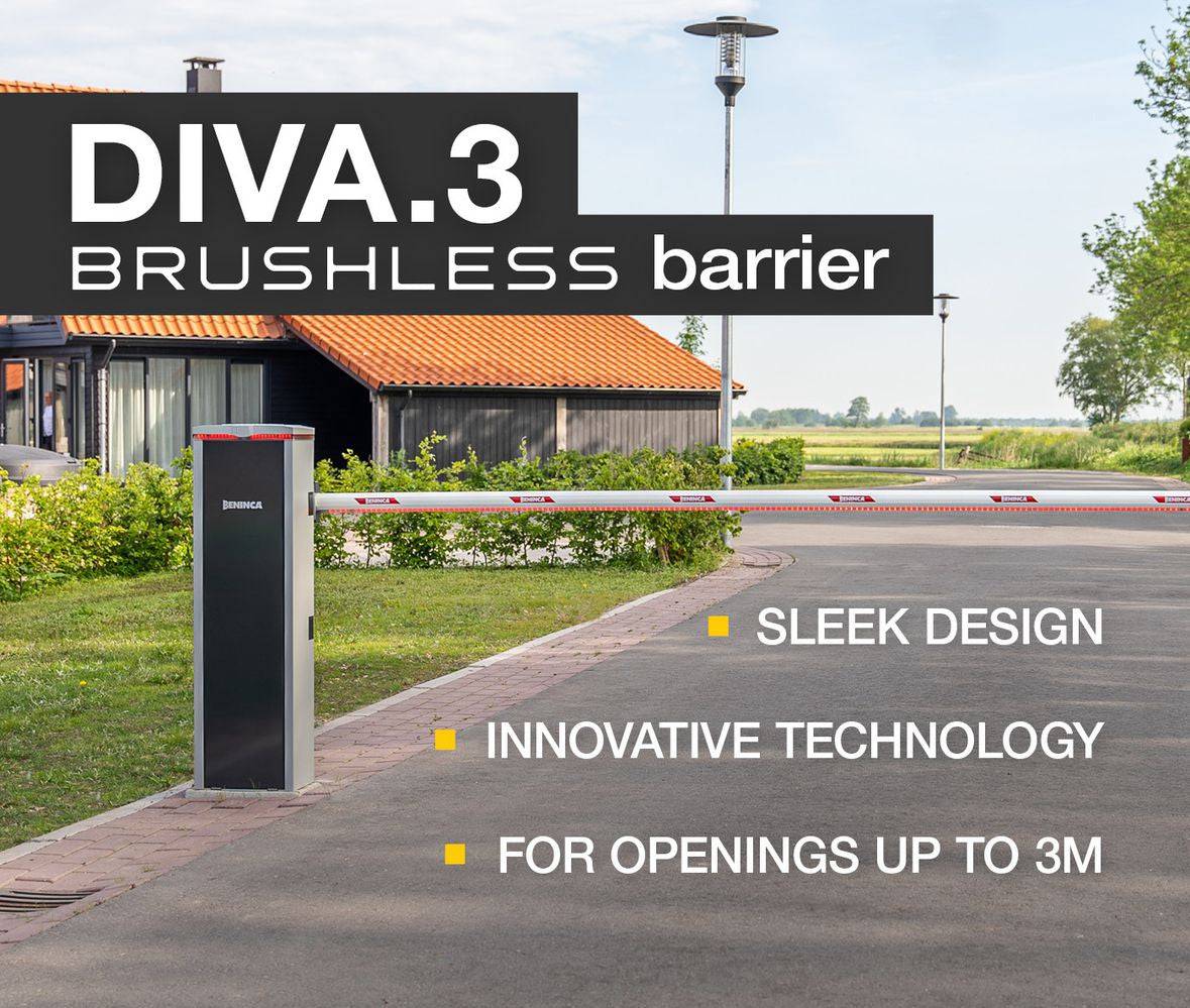 Beninca DIVA Fast 3m Boom Gate Barrier - Powered Gates Australia