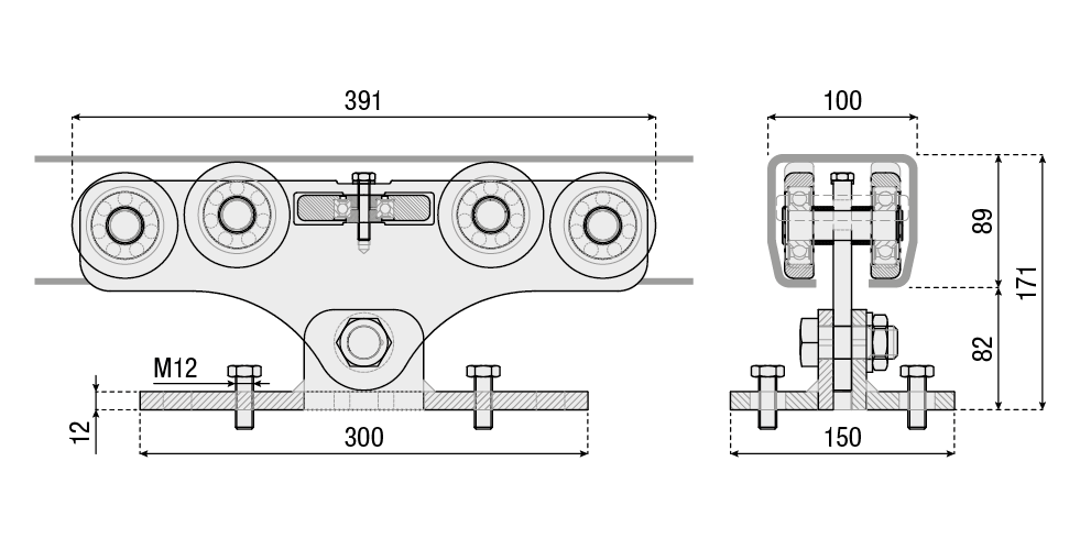 Cantilever Industrial Sliding Gate Hardware Kit - XL - Powered Gates Australia
