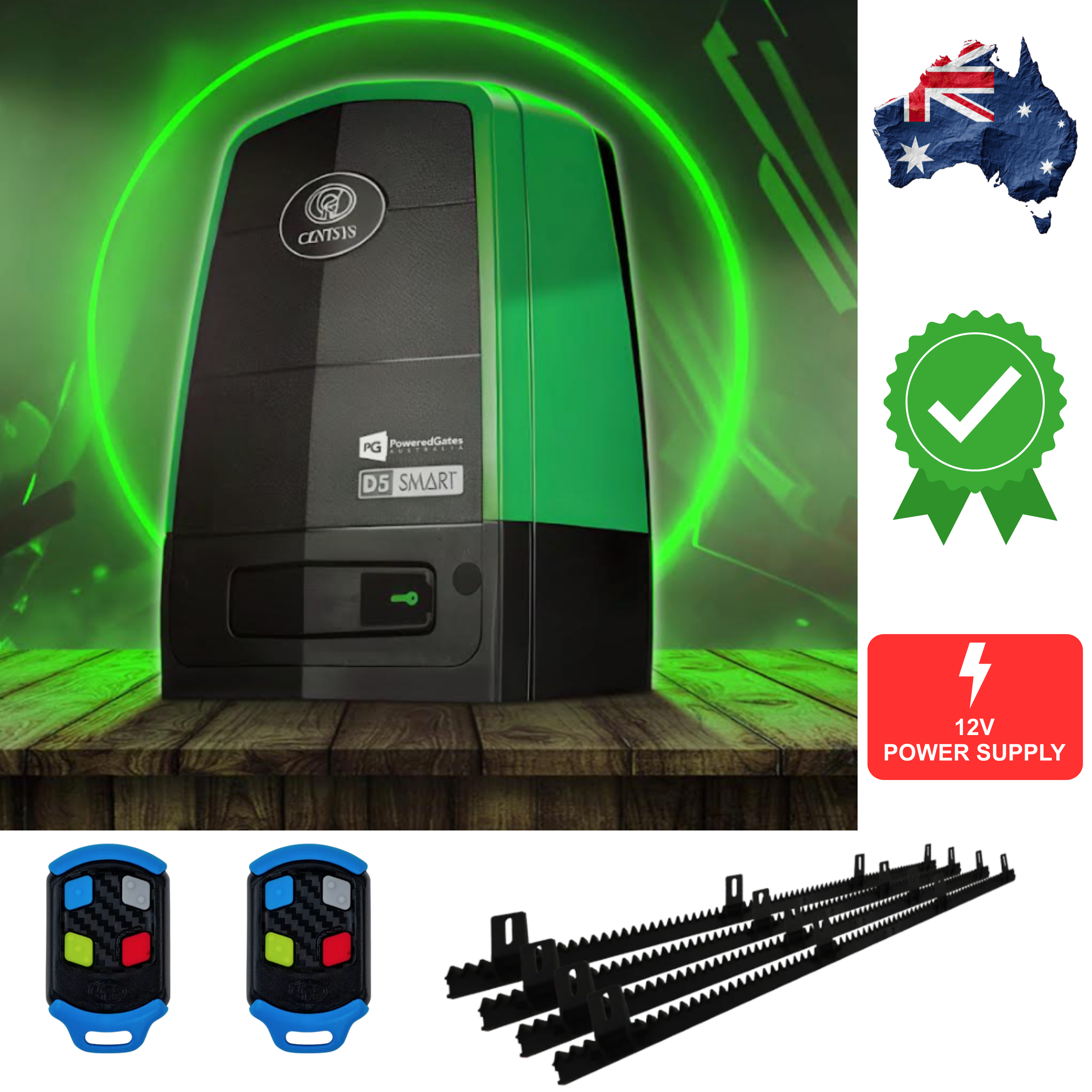 Centsys D5 Evo Smart Sliding Gate Motor & 12v Transformer Kit