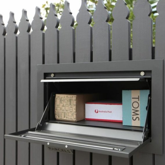 Parcel Mail Letterbox - Front Fence - Milkcan Geneva - Powered Gates Australia