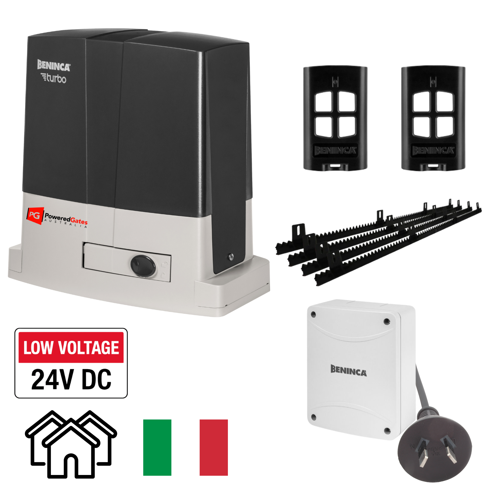 Beninca Turbo Sliding Gate Motor with 24v Transformer - 600kg