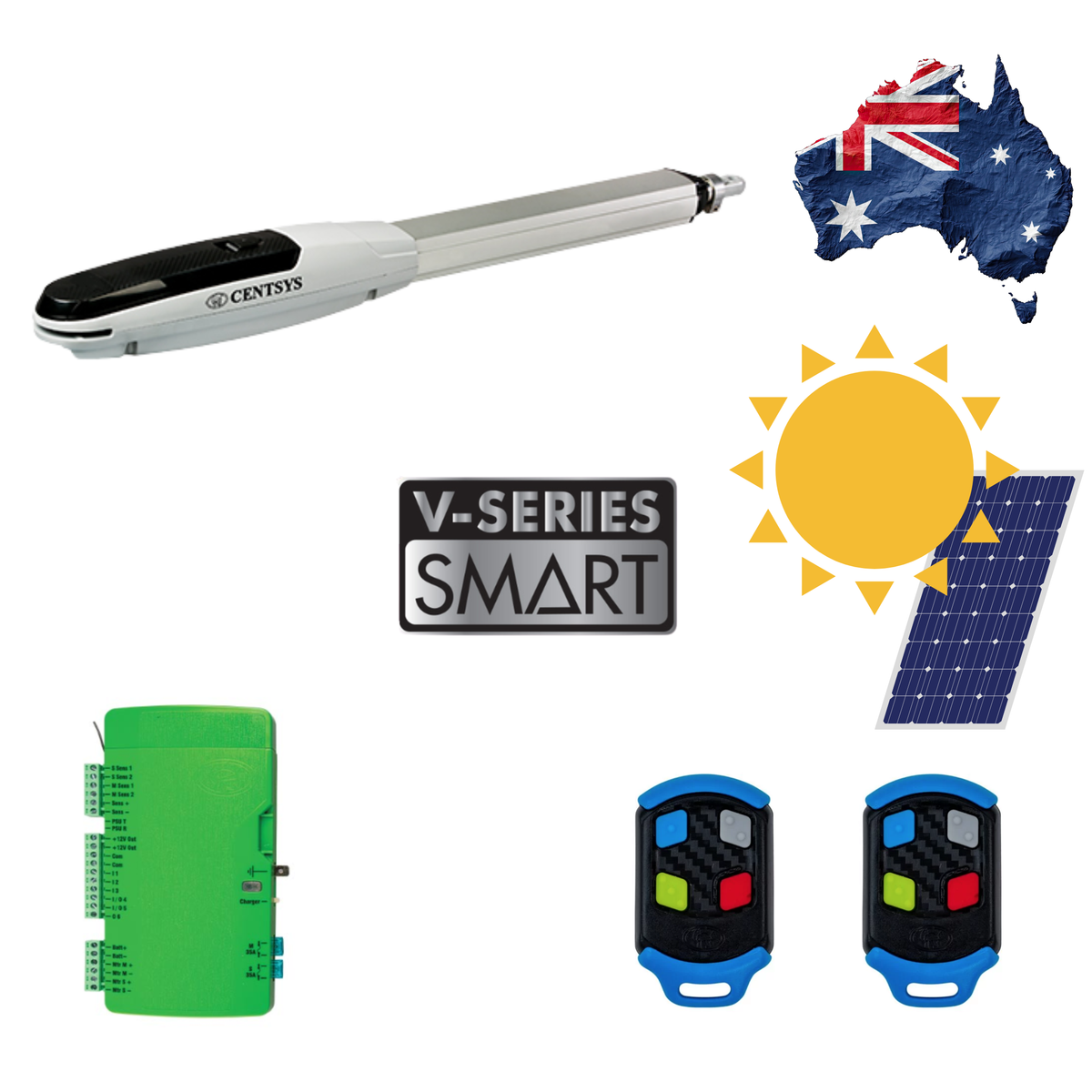 Centsys Solar V-Series Smart 500 Swing Gate Motor Kit