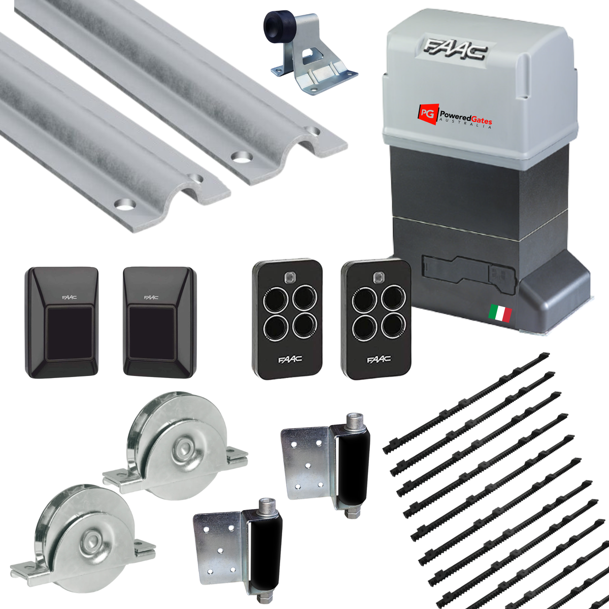 FAAC Industrial Sliding Gate Motor + Hardware Bundle