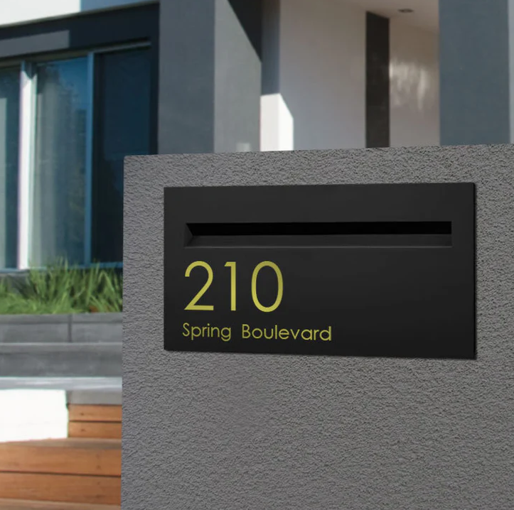 Number Signage for Milkcan Parcel Box - Powered Gates Australia