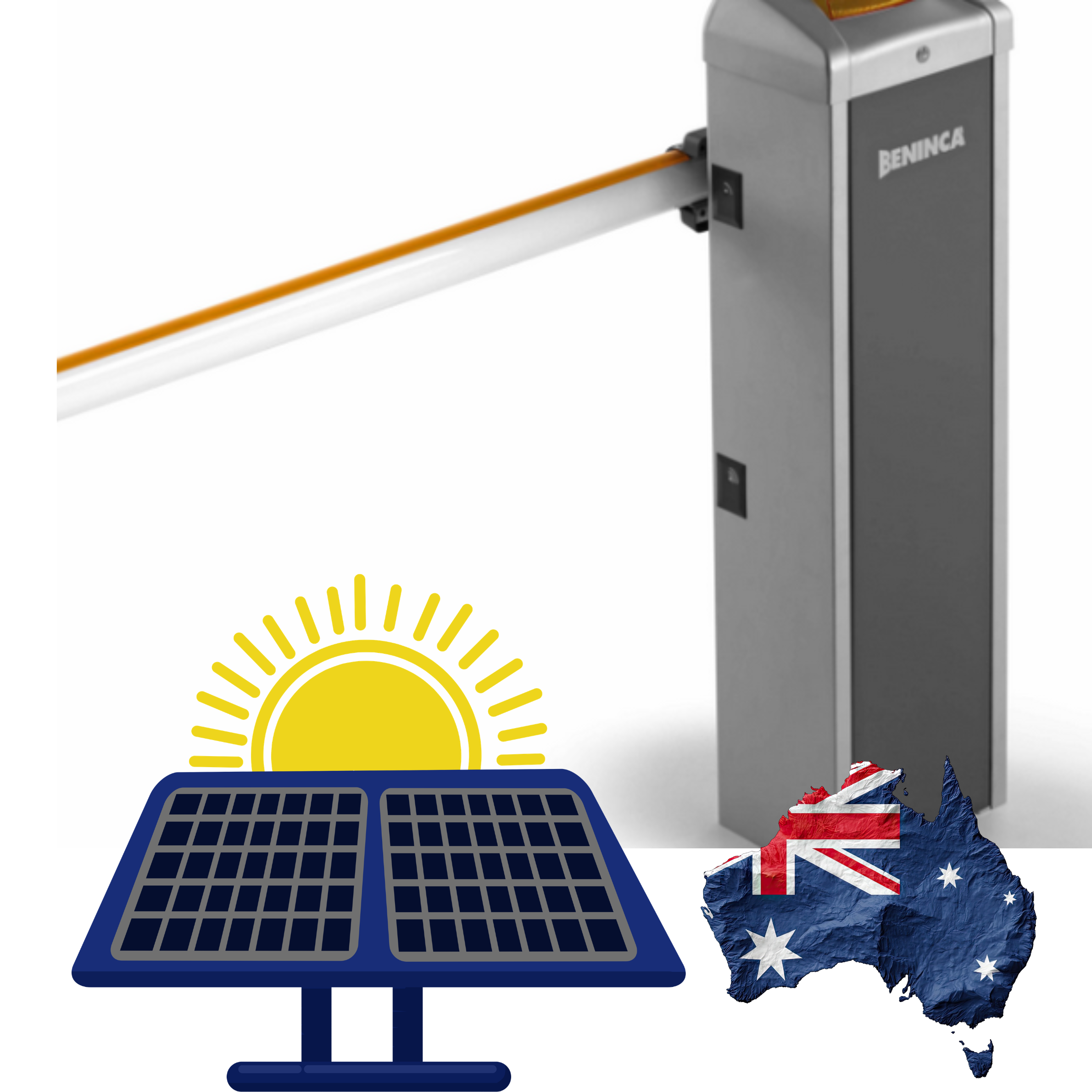 Solar Powered Beninca EVA Boom Gate Barrier - Powered Gates Australia
