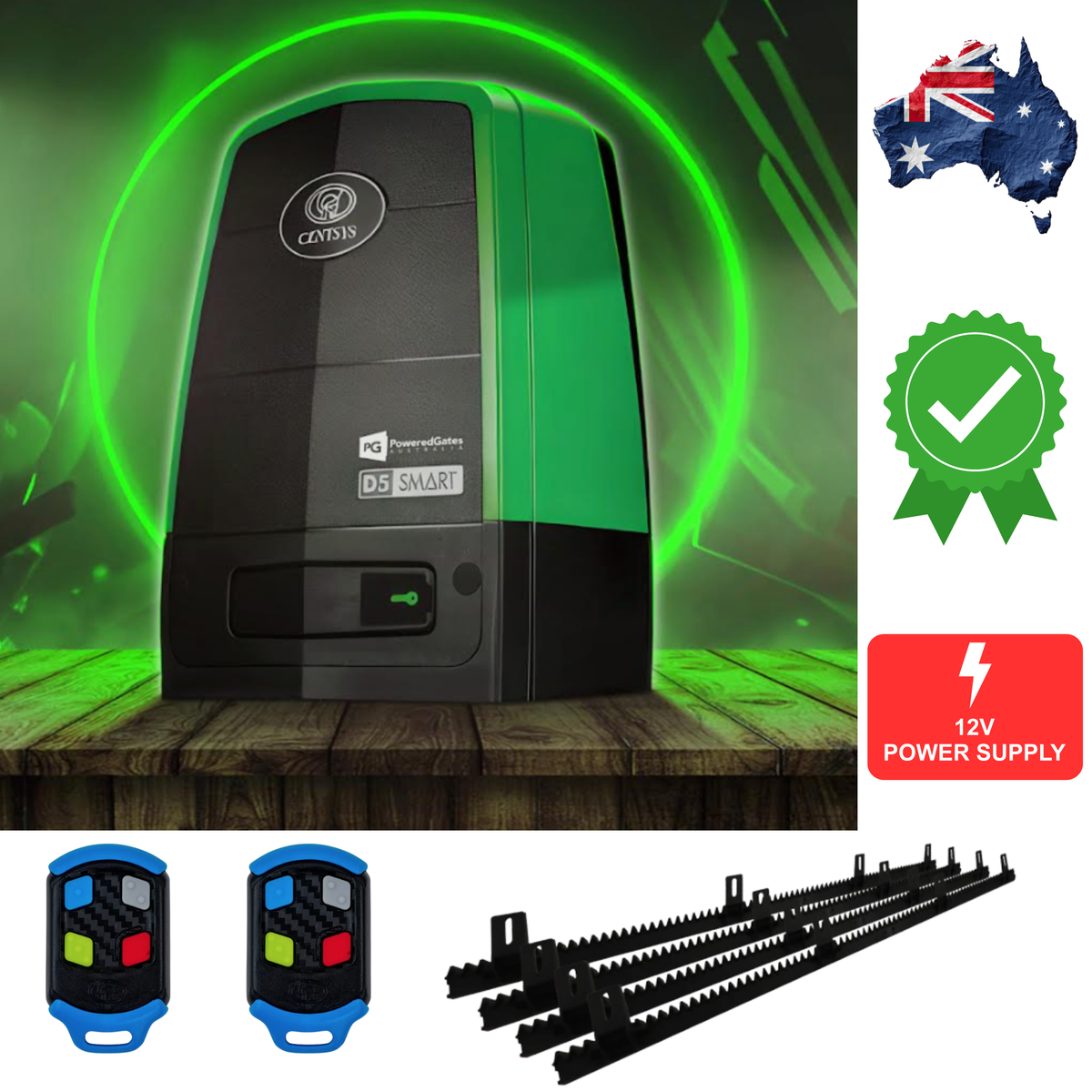 Centsys D5 Evo Smart Sliding Gate Motor & 12v Transformer Kit