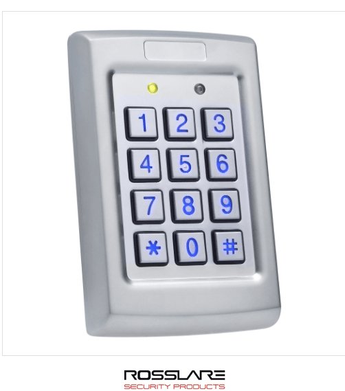 Keycode Pinpad Rosslare Pin Code Entry Keypad for Gates & Doors - Stainless Steel wit