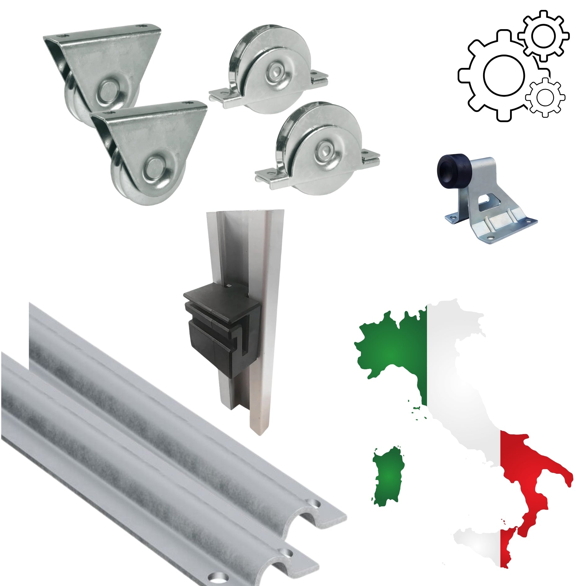 Sliding Gate Hardware Bundle for gates to 3.2m - Bulk for 5 Gates - Powered Gates Australia