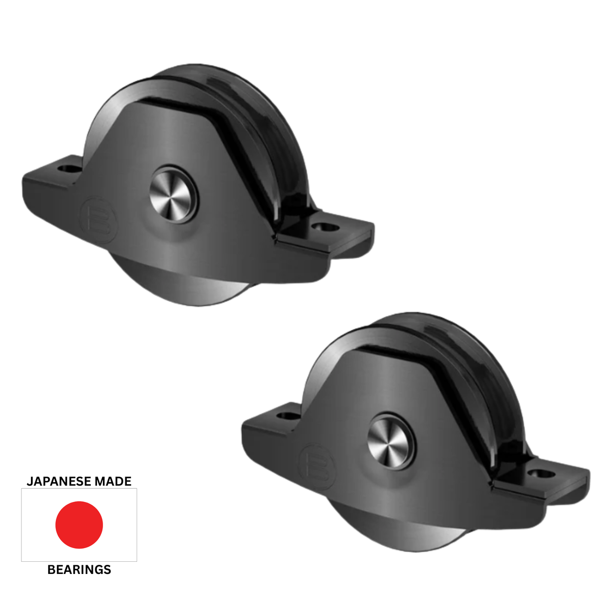 Pair of Recessed Sliding Gate Wheel - Black